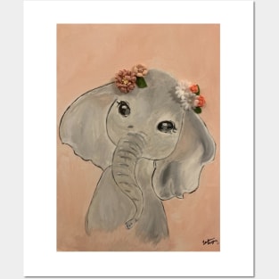 Baby girl elephant Posters and Art